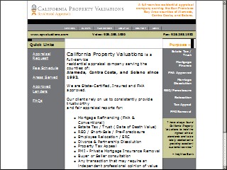 Web site www.cpvaluations.com, A California Prprty Vltn Co